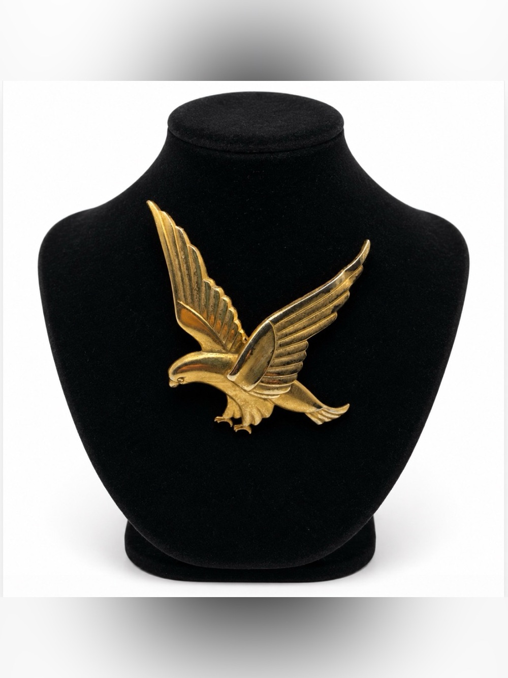 Coro Pegasus Patriotic Eagle Brooch Gold Plated Sterling
